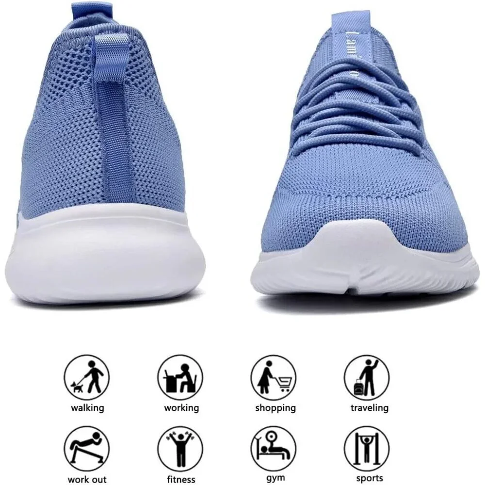Women's Blue Non Slip Casual Running Lightweight Mesh Fashion Sneakers